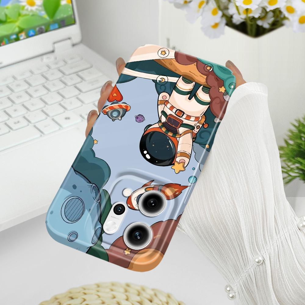 Flying Astronaut Phone Case For OPPO Reno 14 14F 13 13F 12 12F 11 11F 10 8 8Z 8T 7 7Z Pro 4G 5G Film Hard Cover