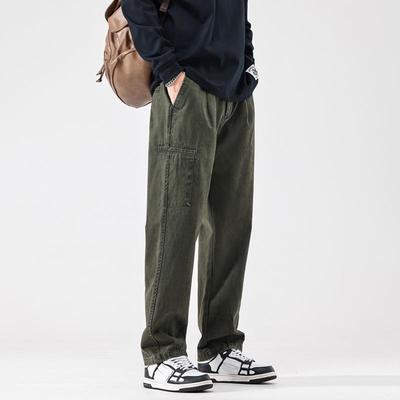 Men's Casual Japanese-Style Loose Straight-Leg Work Pants