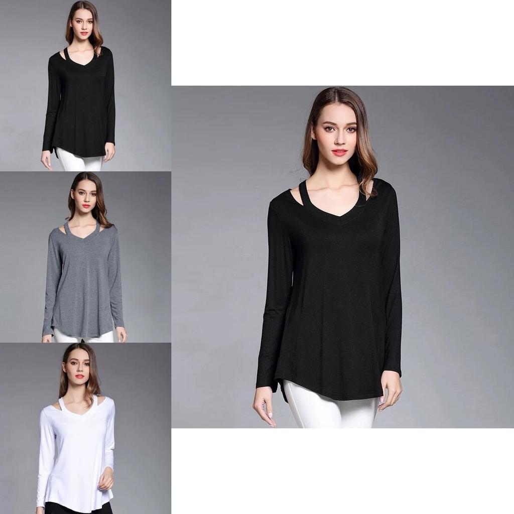 Simple Solid Color Off Shoulder Design Women Long Sleeved Top For Fall Comfort