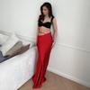 Spring Summer New Solid Color Long Maxi Pencil Skirt For Women, Comfortable Soft Slim Fit Elegant Ladies Skirt European American Style