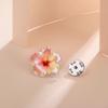 Stainless Steel Red Hibiscus Flower Pin Jewelry Stainless Steel Pink Hibiscus Flower Brooch for Women Birthday Gift