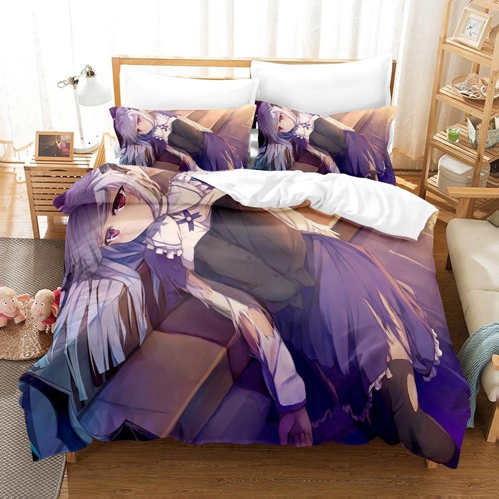 Kawaii Anime Absolute Duo Bedding Set Duvet Cover Comforter Bed Set Quilt Cover Pillowcase King Queen Twin Size Boys Girl Adult
