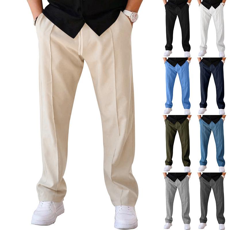 

Fashion Casual Solid Color Pants Loose Tight Rope Straight Pants Sports Pants S білий