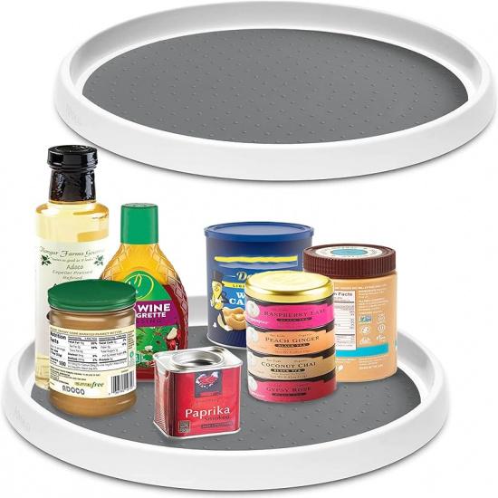 Set of 2 12 Inch Non-Skid Lazy Susan Organizer Pantry Lazy Susan Turntable for Cabinet Kitchen Cabinet Organizer Pantry Organization and Storage 12 Inch2 Pack 6680₽