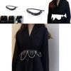 Trendy Black Wide Waist Chain Belt For Women Perfect For Dresses And Coats