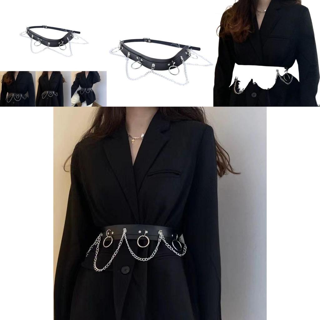 Trendy Black Wide Waist Chain Belt For Women Perfect For Dresses And Coats