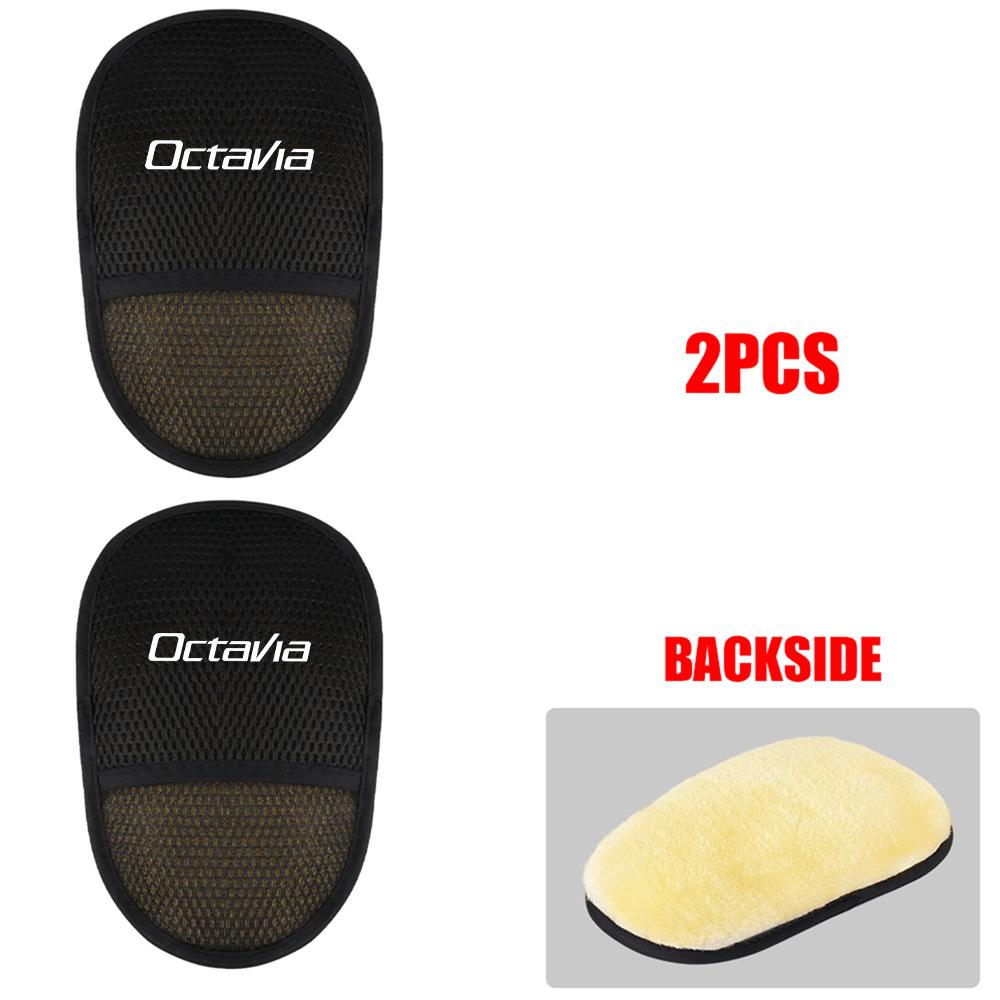 BBIB4 Car Plush Cleaning Gloves Thickening Wool Wash Towel For Skoda S Logo Octavia Fabia 2 Superb 2 Kamiq Kodiaq VRS VII Accessories