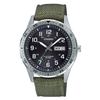 Men's Stainless Steel Quartz Cloth Strap, Green, 22 Casual Watch (Model: MTP-S120L-3AVCF)