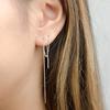 1 Pair or 2 Pair Silver Gold Chain Threader Earrings Gold Earrings Dangle Earrings Gold Jewelry Edgy Earrings Drop Earrings for Gifts 18cm/7\