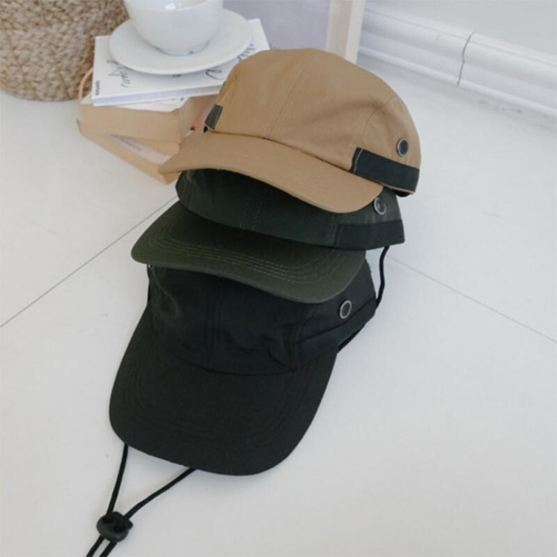 Women s Punch-Embroidered Drawcord Chin Strap Hat C8509_Khaki