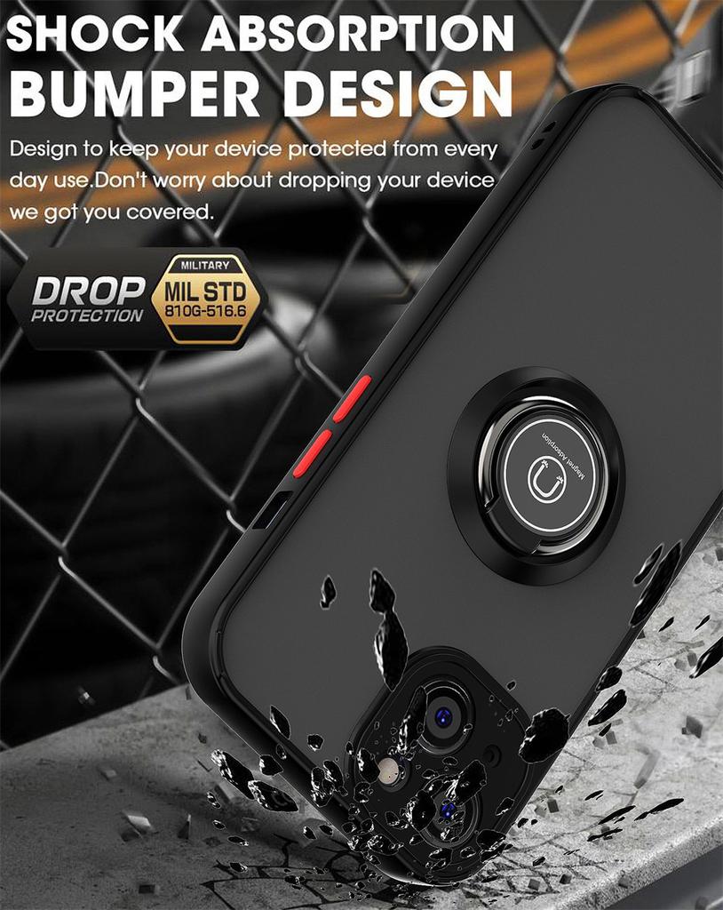 Magnetic Shockproof Case For IPhone 16 14 11 12 13 15 Pro Max Mini X XR 16Plus Ring Holder Cover For Iphone 17 Pro Max Air Cases