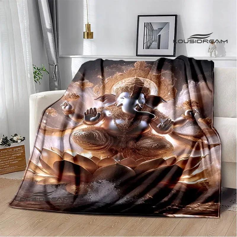 Retro Ganesha Printed Blankets Warm Flannel Blankets Soft and Comfortable Blanket Bed Linings Blankets for Beds Birthday Gift