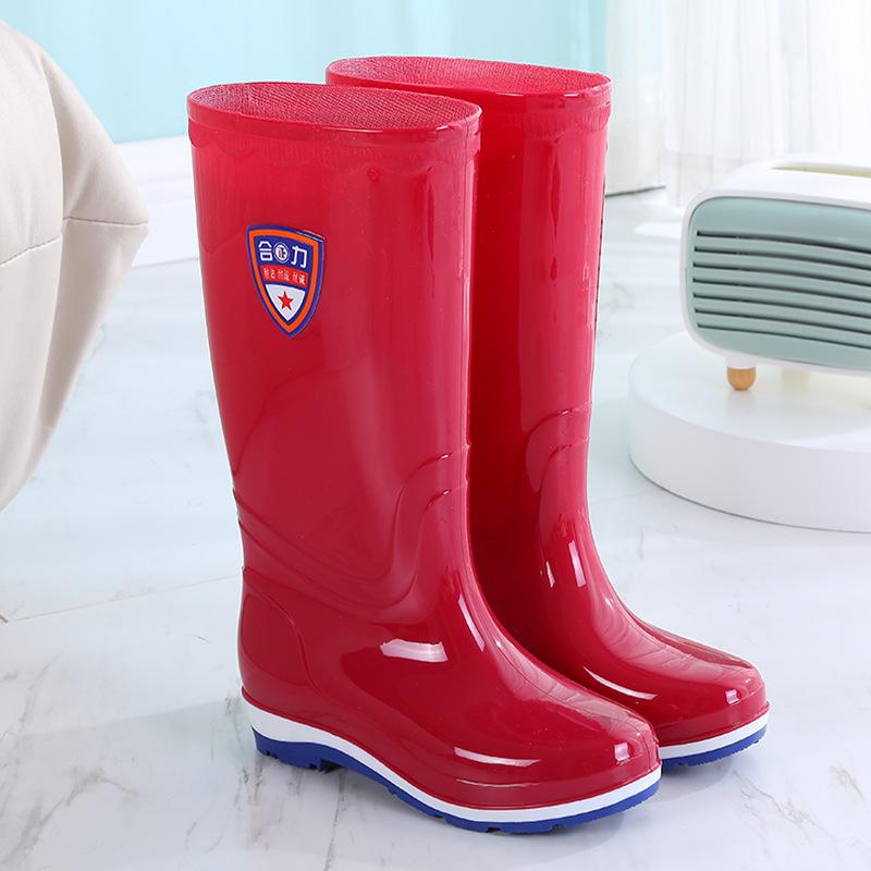 

Модная дождевая обувь водонепроницаемая обувь женская взрослая резиновые сапоги нескользящая верхняя одежда работа высокие сапоги от воды резиновая обувь галоши 41