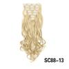 Long Curly Clip Hair Extension 16 Clips Synthetic Natural Hair Pieces for Women 7Pcs/Set 24Inch Ombre Blonde Red Black Fake Hair