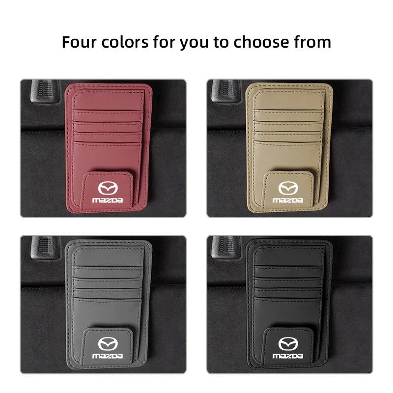 2025 Heiße PU-Leder Auto Sonnenblenden Organizer Box Brillenclip Kartenhalter Für Mazda 2 3 6 5 Atenza CX30 CX90 CX60 CX50 MX30 CX3 C