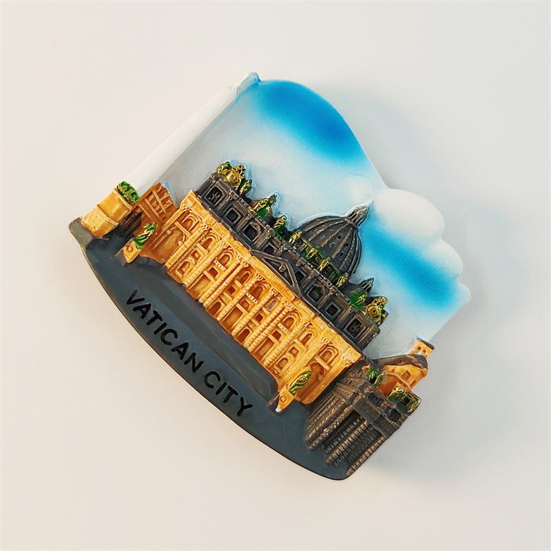Italy Rome Vatican 3D Stereoscopic Tourism Souvenirs Landmark Buildings Resin Painting Decoration Home Refrigerator Magnets