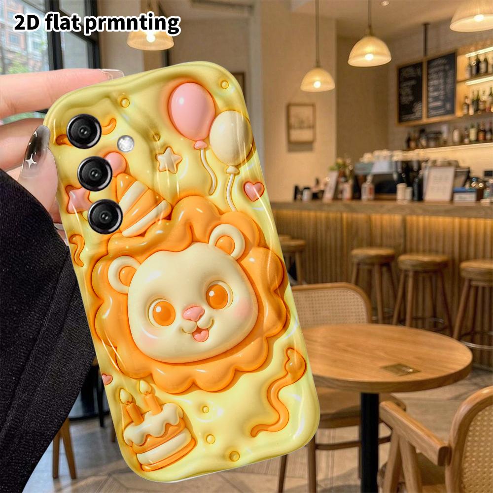 Phone Case: 2D flat, suitable for Samsung Galaxy A34 A35 M05 M06 S20 S22 S21 FE Plus 5G protective cases, warm yellow bubble background, perfect holid