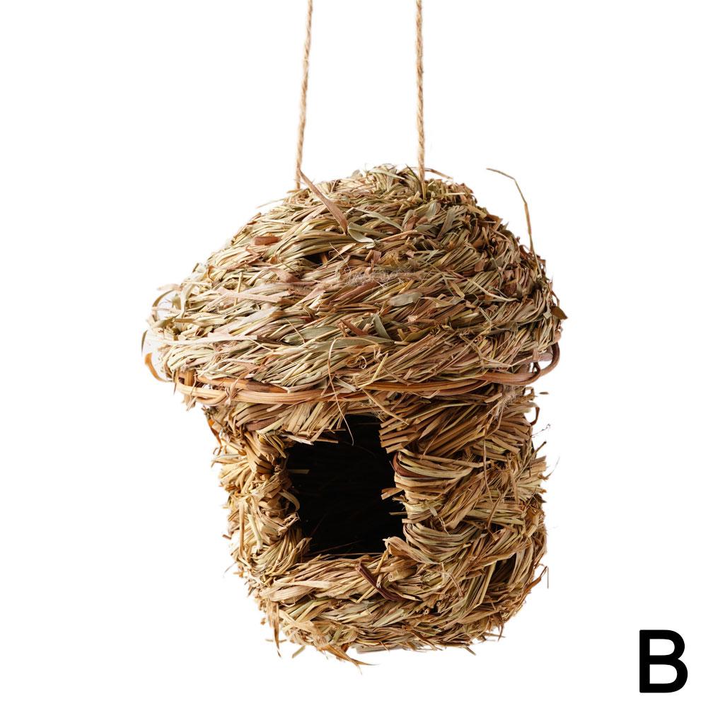Handwoven Straw Bird Nest Parrot Hatching Outdoor Garden Hanging Hatching Breeding House Nest Aviary Gardening Bird Accessory