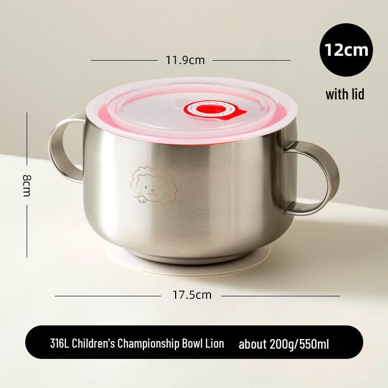 Yuzhuxun 316 Stainless Steel Lion Suction Bowl
