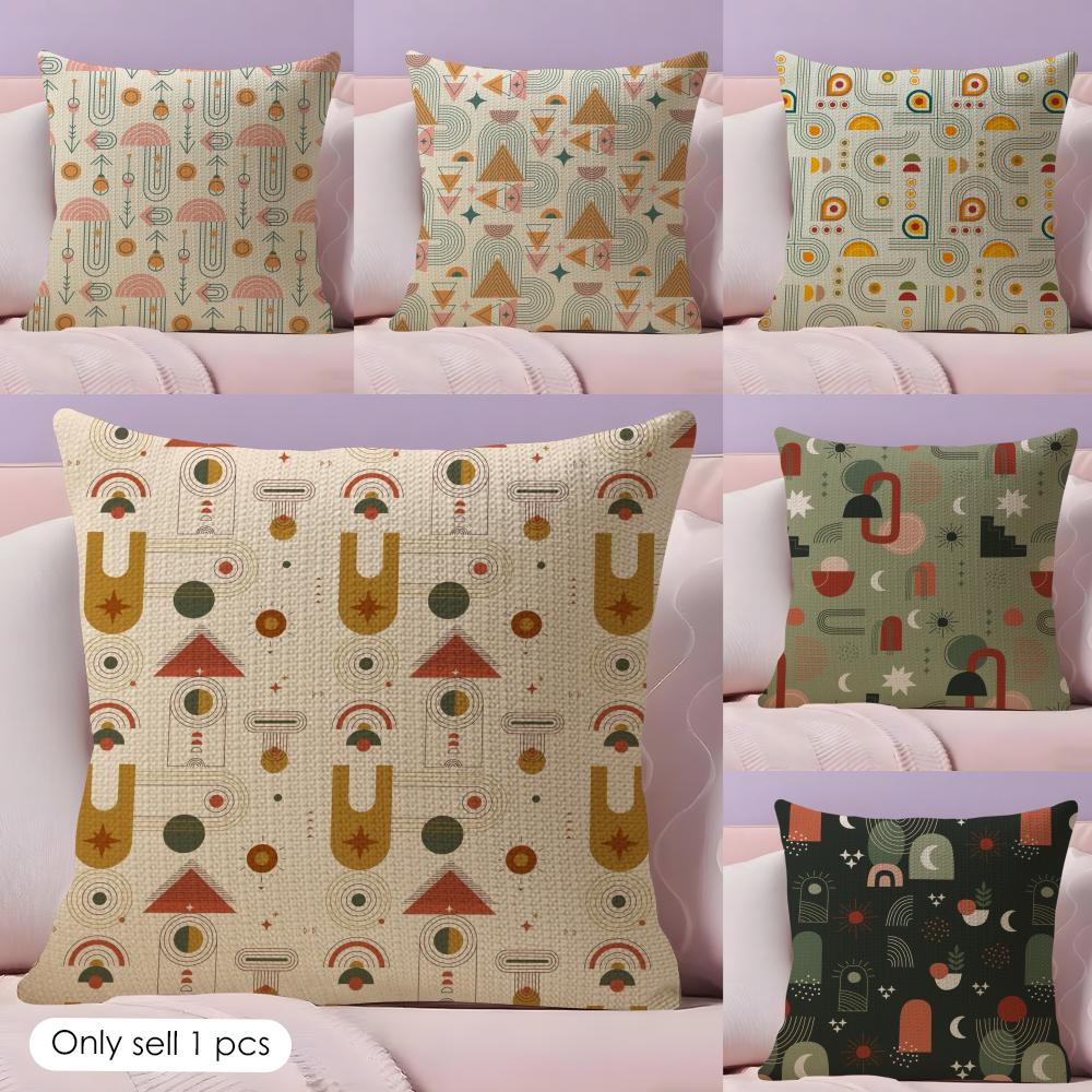 Boho Plant Nordic Cushion Cover Natural Linen Organic Fabric DoubleSided Printing Couch Pillow Covers Home Decor