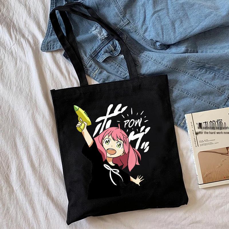 Spy x Family Anime Canvas Tote Bag - Harajuku Shoulder Bag for Students and Shopping
