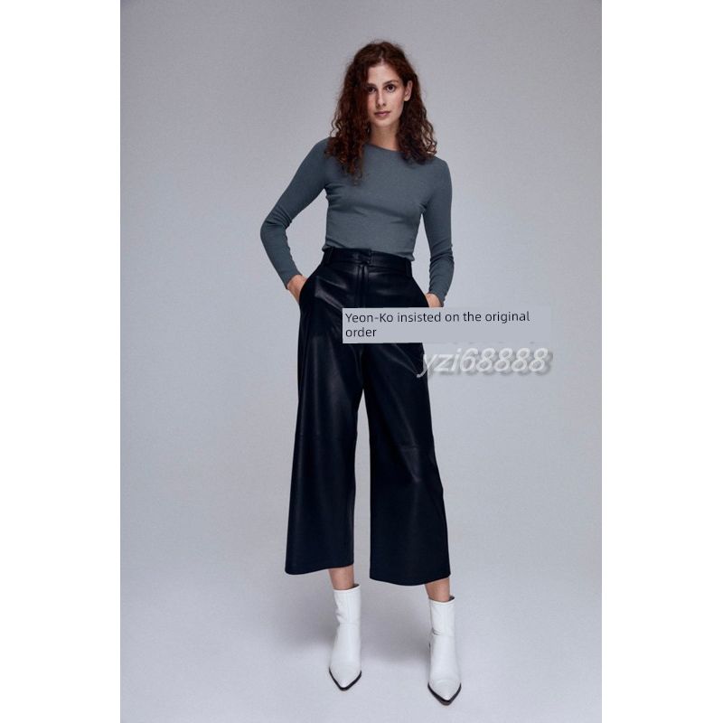 Russian Single Fall and Winter Plaid Elastic Slim Fit Slim Looking Pure Color All-Matching round Neck Long Sleeve Bottoming Top Women