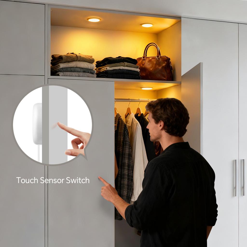Ultradünne 5W LED Deckenpaneelleuchten Dimmbar Touchsensor Schrankleuchte für Schrank, Ausstellungsregal, Schrank