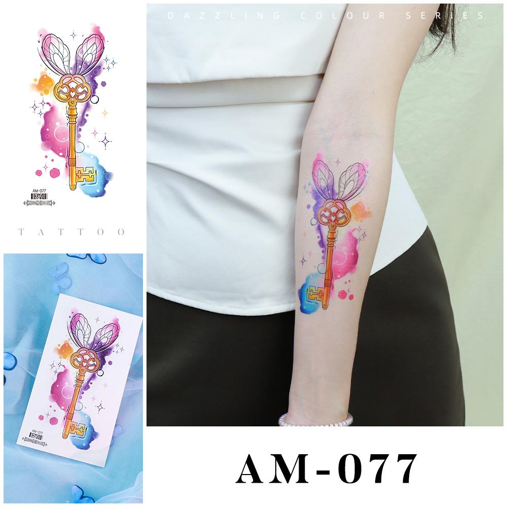 2025 Latest Realistic Black Temporary Tattoos Body Art CMYK Coloful Flower Shoulder Neck Breast Temporary Tattoos for Women Girl