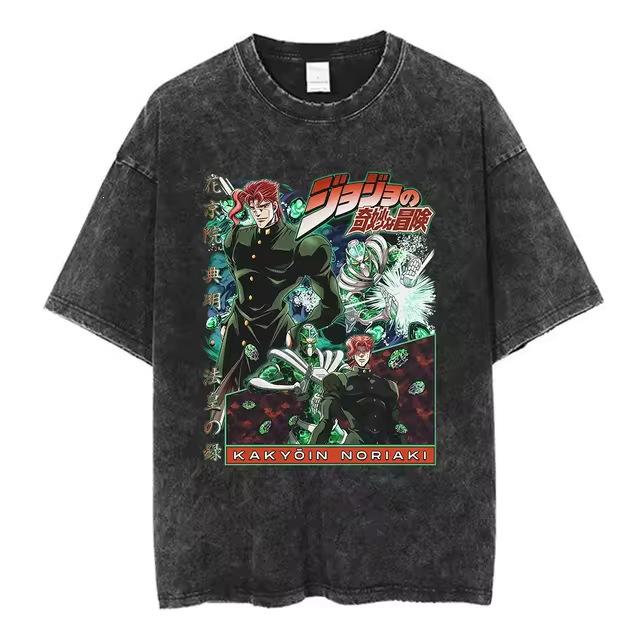 Adventure Bizarre Run Retro Steel Ball Anime Pickling Men S And Women S Clothing T-Shirt Comic T-Shirt Casual Short Sleeve Crew Neck S