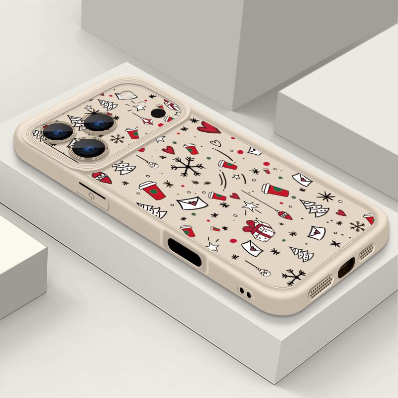 Shockproof Soft TPU Silicone Phone Cover Funda For iPhone 17 Air 16e 16 15 14 Pro Max 13 17 Pro Max 17 Pro 17 Christmas Gift Pattern Case