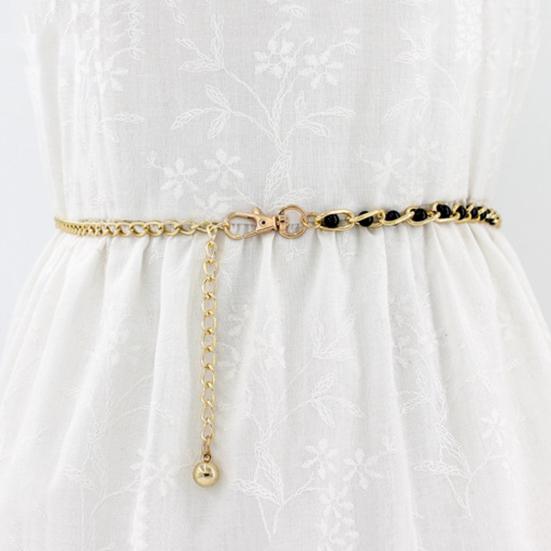 Pásek na šaty s barevnými perličkami pro ženy Dívky Bohémská móda Kovový háček Pásek s řetízkem Body Chain Party doplněk