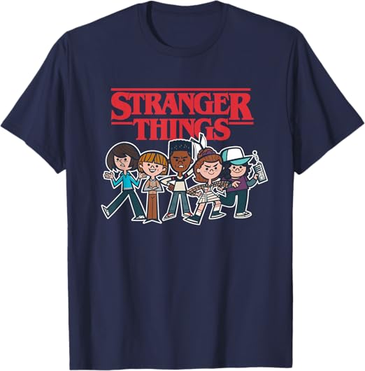 Stranger Things Cartoon Group T-Shirt 100