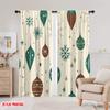 2pcs,2D plane printing Pattern Curtains Christmas Ornaments Snowflakes_a (2) 100% Polyester (without rod) All Seasons Perfect