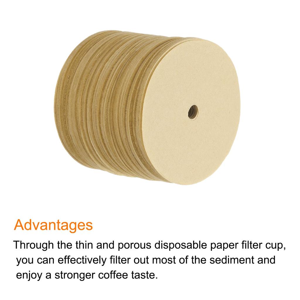 uxcell Round Paper Coffee Filters with Holes, 2.52" OD, for Espresso Makers, Cafes, and Offices, 300-Pack