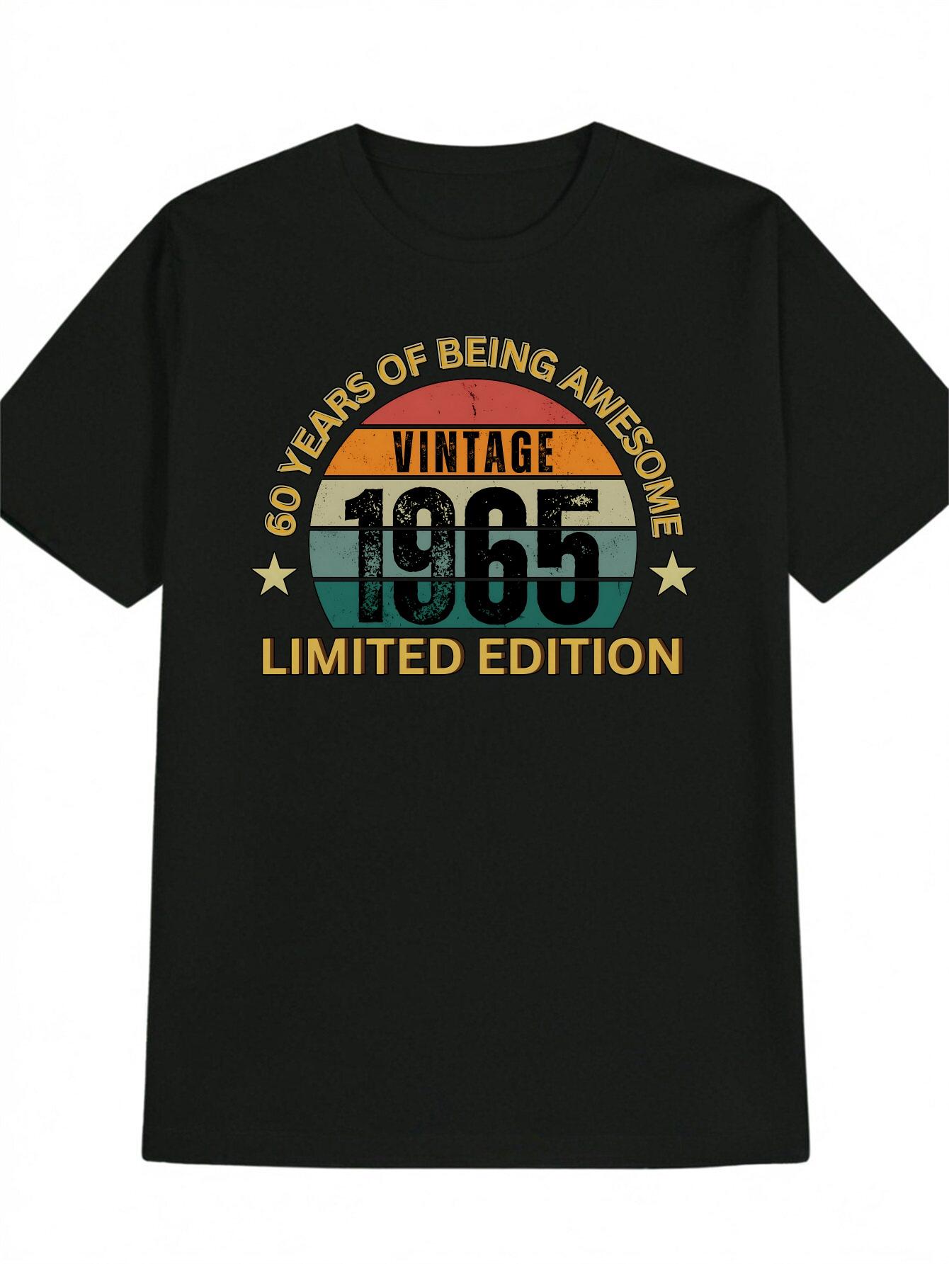 Vintage 1965 Graphic T-shirt -  60 Years of Being Awesome  Limited Edition Design S