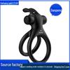 USK-C09 Vibrating Rabbit Head Silicone Double Ring for Couples