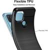 Coque de Protection - E.F.CONNECTION - OPPO A15 - Silicone Noir - Traits Acier - Verre Trempé