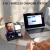 6 In 1 Wireless Charger Stand Alarm Clock Night Light Fast Charging Station Dock for Samsung S23 S22 Galaxy Watch 6 5 4 3 2 Buds