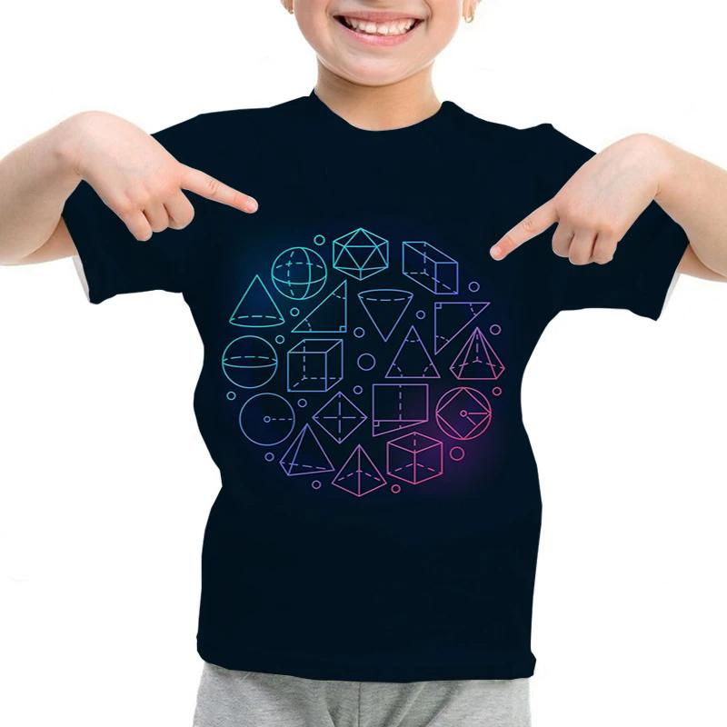 Kids Boy Girl Pi Math Print Tshirt Short Sleeve Tops Pi Day 3.14 T-Shirt Children's Clothes Summer Casual Funny O-Neck Tees