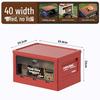 XL Folding Outdoor Storage Box with Wood Lid & Side Opening for Camping & Car Trunk Organization