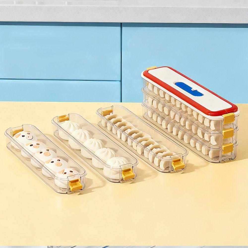 3 Layer Frozen Dumpling Storage Box Leak-Proof Dumplings Organizer  Kitchen Organization
