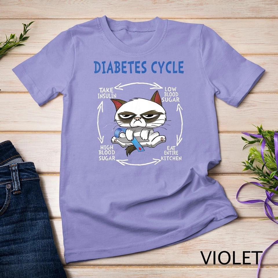 Diabetes Cycle, Diabetes Awareness, Funny Cat Outfits T-Shirt Unisex T-shirt 9 3XL