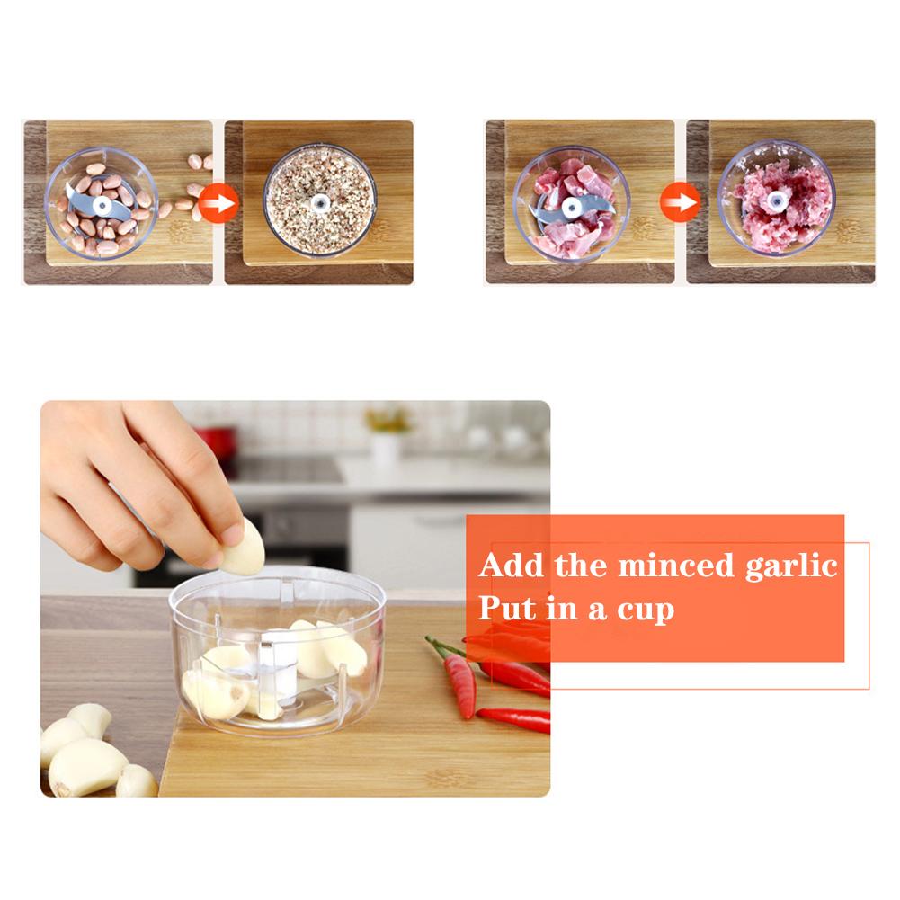 Electric Garlic Chopper, Mini Portable Veggie Chopper, 100ML/250ML USB Vegetable Onion Processor With Magnetic Safety Lock For Ginger Fruit Meat Chili