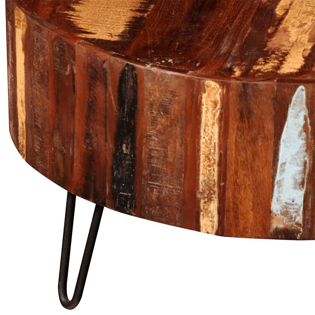 Vintage Style Solid Reclaimed Wood Round Coffee Table