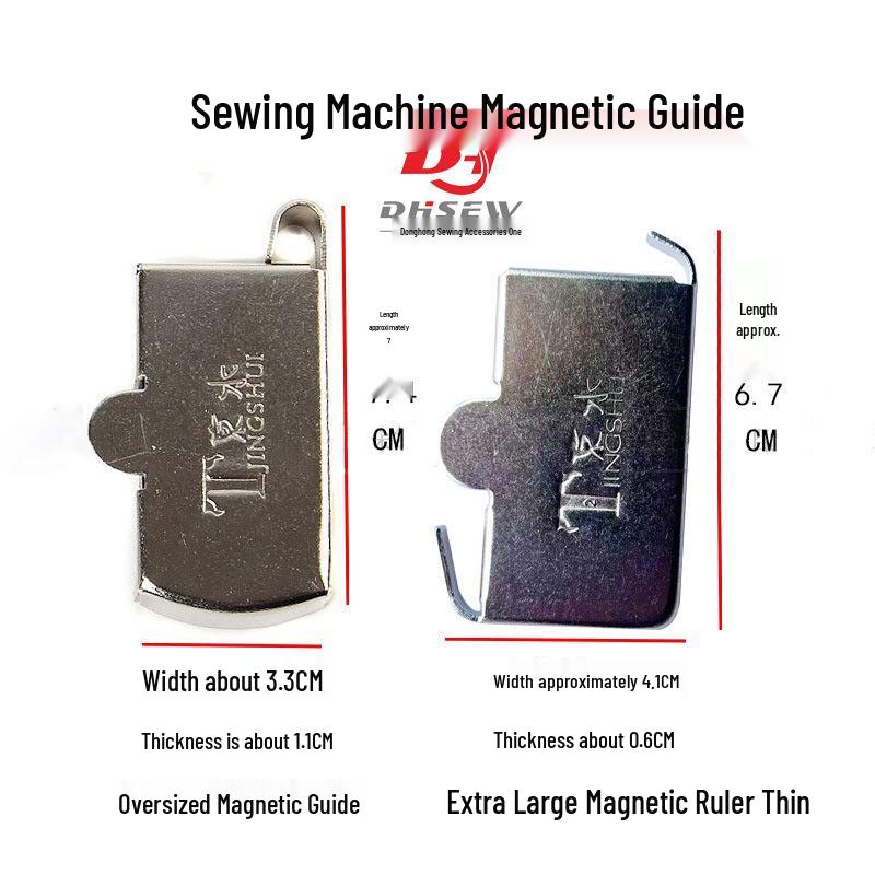 Multi-Size Magnetic Sewing Machine Edge Guide and Stop Fixture