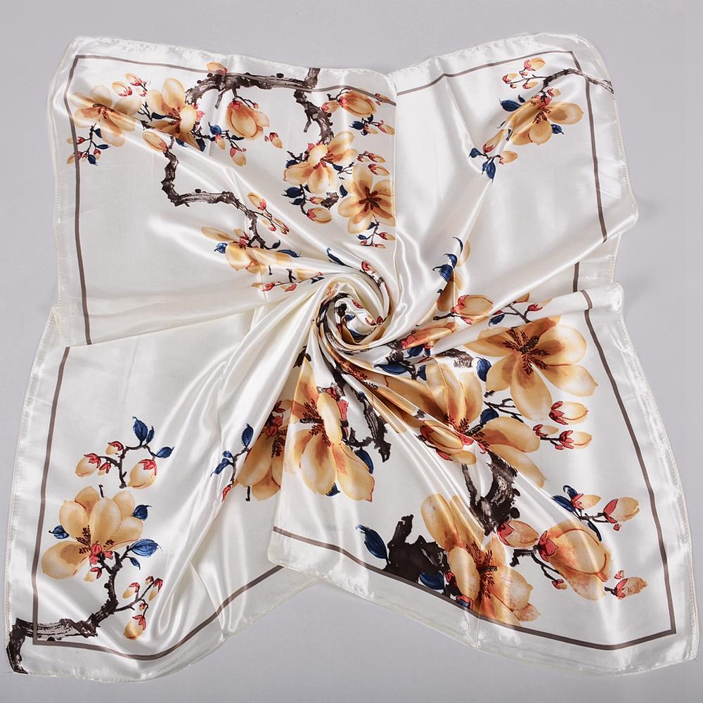 BYSIFA Pink Damen Quadratische Schals Hijabs Bedruckt Mode Elegant Damen Satin Seidenschal Kopftuch Luxus Süßer Halsschal