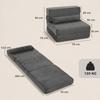 Floor Chair with Back Support, Corduroy Boneless Cloud Foldable Sleeper Sofa with Thick Padding, Dark Grey