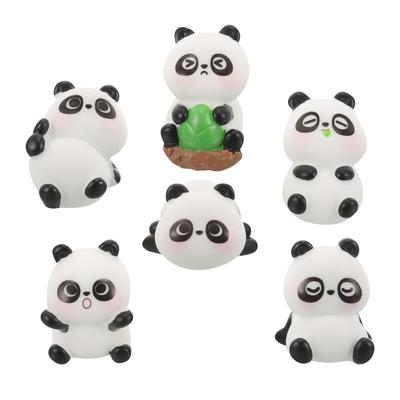 Veemoon Auto Figur Panda Niedlich Stilvoll Innenraum Armaturenbrett Dekoration Autodekoration Mini Tischaufsteller 6er Set