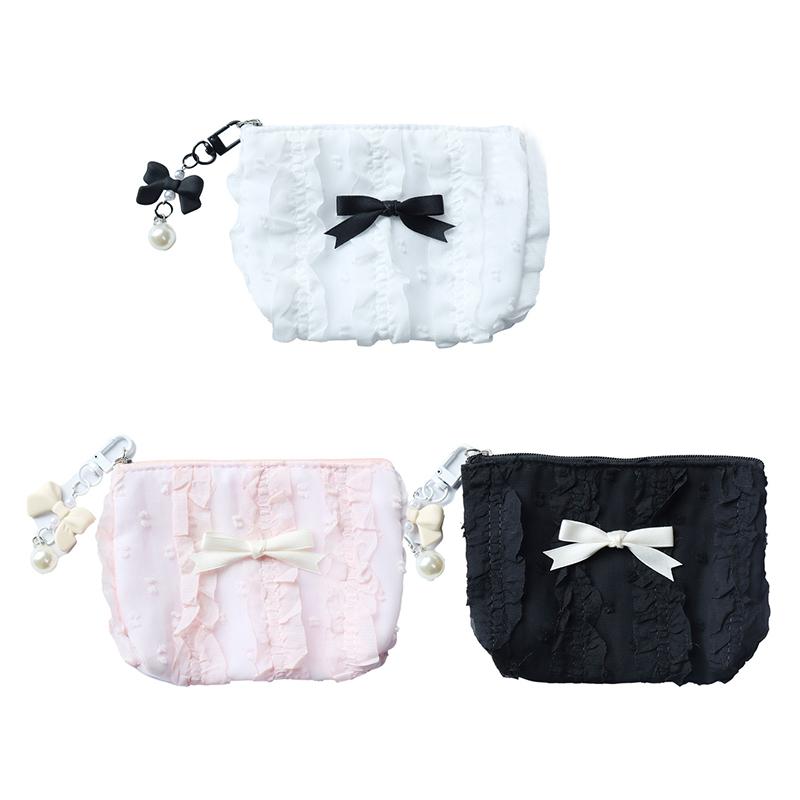 1Pc Lace Bow Storage Bag Travel Makeup Bag Professional Makeup Artist Use Storage Bag Home Storage Multi-Color