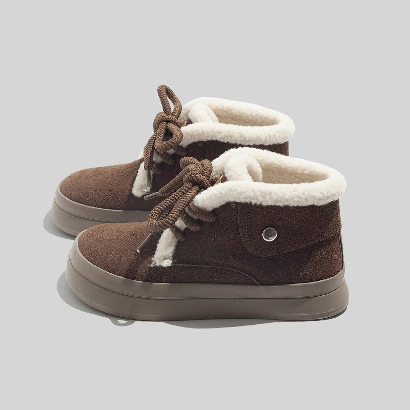 Belle retro suede comfortable casual fluffy shoes 22 winter new platform snow boots BE 35